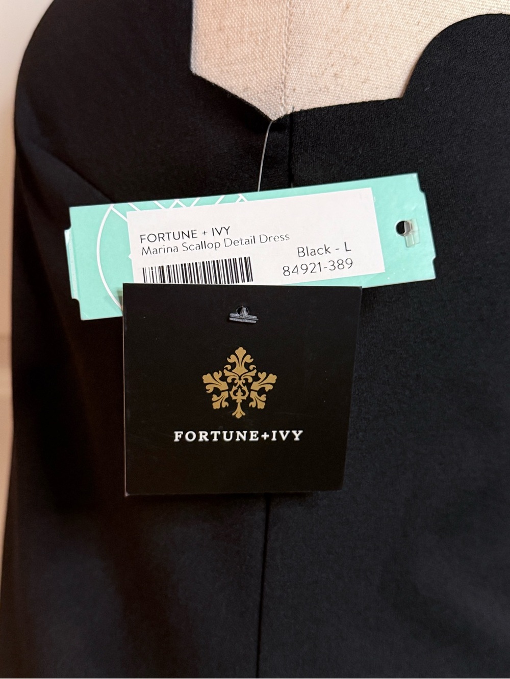 🆕 NWT Fortune + Ivy Marina Scallop Halter Neck Little Black Cocktail Dress - L - Picture 4 of 9